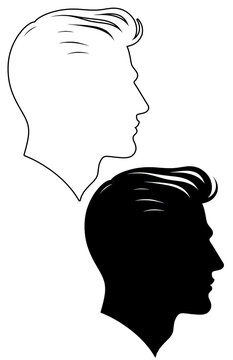 Perfil de rostro masculino 