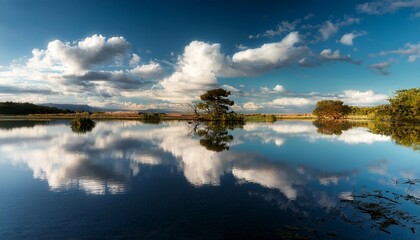 Obraz premium Cloud Reflections On A Calm Inlet