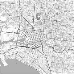 Obraz premium Melbourne City Map Poster Street Map JPG Stark Technical Black White Grey Zone Wall Art