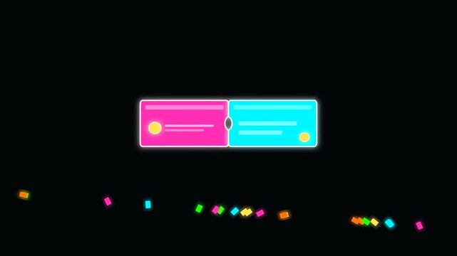 neon ticket stubs floating through summer travel scenes capturing the essence of shoulder season journeys across vibrant digital landscapes with glowing magenta and cyan light particles