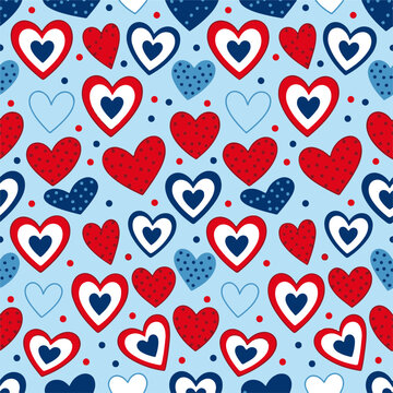 Heart Seamless Pattern for Romantic Backgrounds and Festive Holiday Decorations