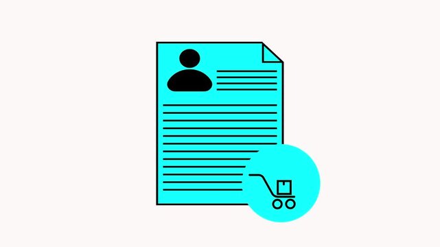 Online shopping and user profile on document resume cv concept.