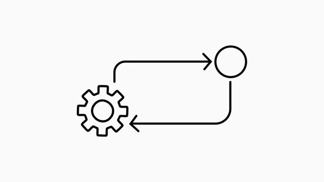 Gear Cogwheel Mechanism with Circular Flow Arrows Process Infographic.