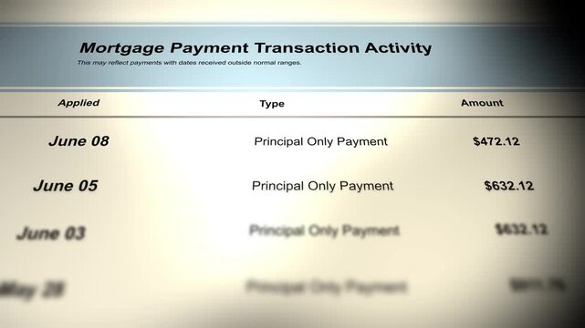 Mortgage Principal Paying in a Lender Database