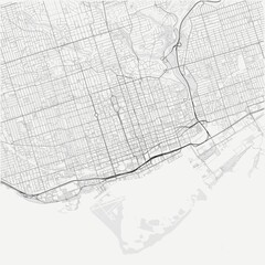 Obraz premium Toronto City Map Poster Street Map JPG Minimalist Pure Black White Feature Wall Art