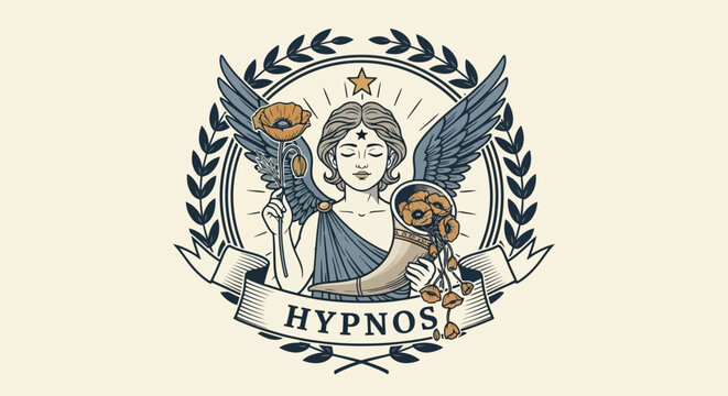 Hypnos Greek God of Sleep Logo.