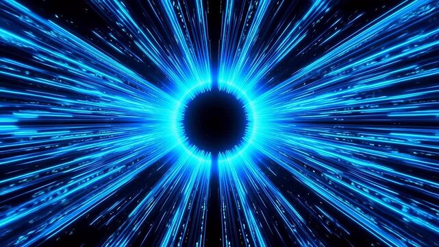 Blue light rays emanating from central circle