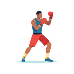 Obraz premium Flat vector illustration of a skier in motion