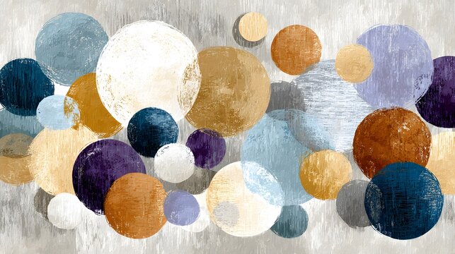 Abstract oil painting style background featuring overlapping pastel circles with rich texture.