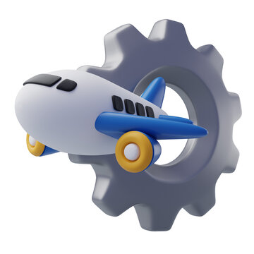 Airplane with Gear for Aviation Maintenance
