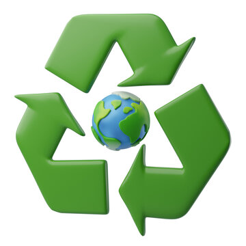 3D Recycle Earth Environmental Sustainability Concept