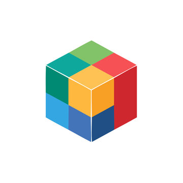Colorful Rubik's Cube Vector Illustration