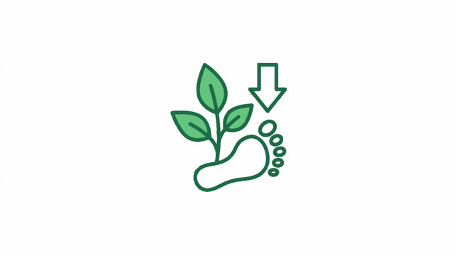 Green halftone leaves and down arrow ecology symbol