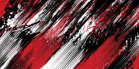 Gaming esport background striking stripes electric banner vector illustration design red black grunge brush wing comic pattern modern abstract concept livery stripes decal paint splash splatter.eps 10 © Samsul