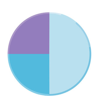 Split abstract circle in teal and purple