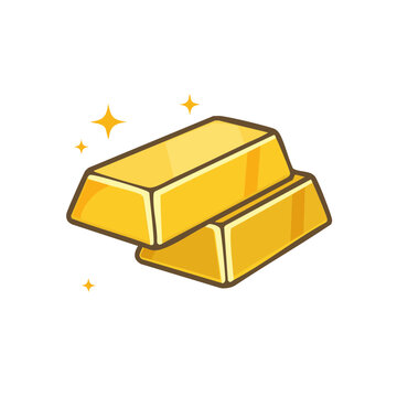 Stacked Gold Bars Vector Illustration