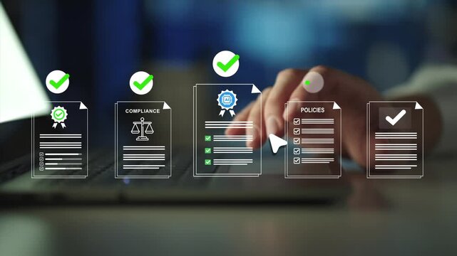 AI compliance certification workflow with enterprise governance automation, digital audit verification, regulatory approval management, intelligent policy validation.
