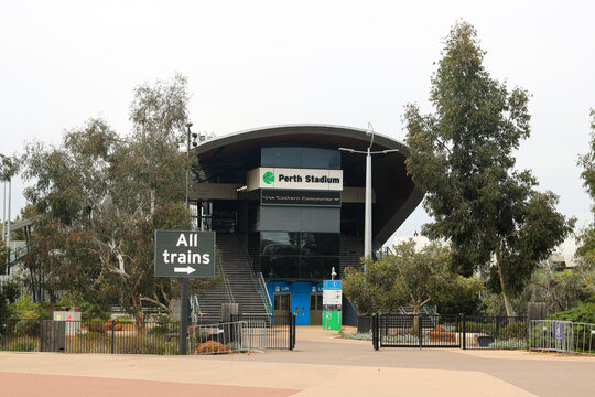 Perth, Australia - May 29, 2026: Perth Stadium train station.