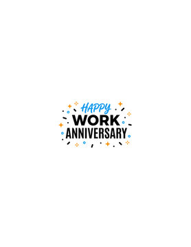 Happy Work Anniversary, Celebration Text, Confetti Background, Employee Milestone