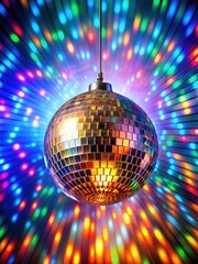 Obraz premium Glittering disco ball suspended from a sleek
