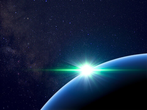 惑星を掠めて恒星が輝く