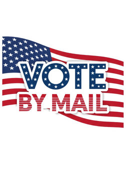 Vote by Mail American Flag Symbol.