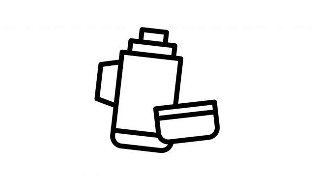 thermos minimalist stroke animation