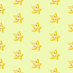Obraz premium carambola pattern. starfruit pattern. starfruit slice pattern.