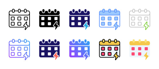 Fototapeta premium Sale Schedule Icons Collection in Various Styles