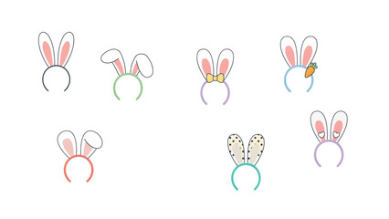 Colorful cartoon reindeer wearing festive headbands and party hats Vector © MDHAMIDUL