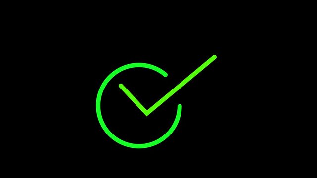 check animated icon with black background