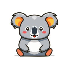 Fototapeta premium Cute cartoon koala sitting isolated vector illustration