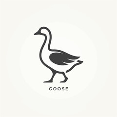 Fototapeta premium Minimalist goose line art logo icon isolated on white background elegant vector illustration for modern business identity design branding template