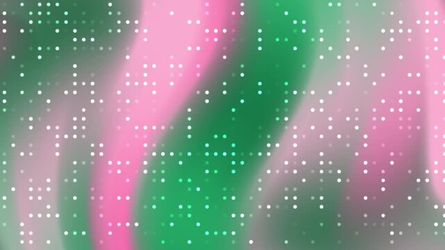 Suitable for backgrounds, websites, digital art projects. Abstract pink and green pattern with soft blurred white square pixels.