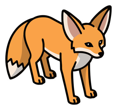 Fennec fox isometric vector flat illustration. Generative AI