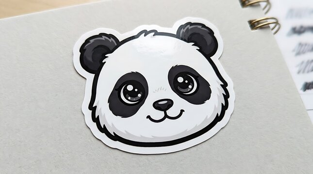 Black and white panda face on white plate.