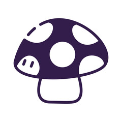 Naklejka premium Cute Stylized Mushroom Icon With White Spots for Graphic Design Projects