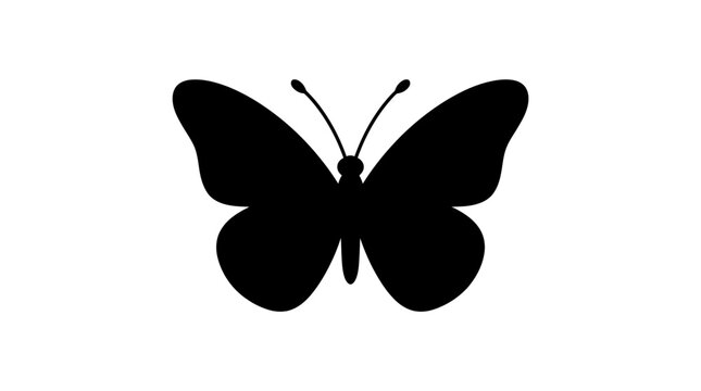 Black butterfly silhouette, insect icon, vector illustration, animal symbol isolated on White Background silhouette