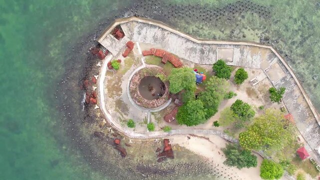 Aerial view Martello Fortress in Kelor Island Indonesia