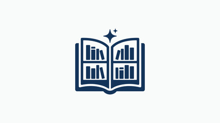 Library book icon featuring a sparkling star highlights the magic of discovery and the immense value found within curated collections of literature and classic novels. © Liceng