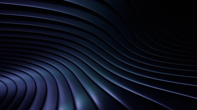 Abstract Loop Background: Dynamic Bended Fluid Waves in Dark Metallic Hues