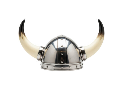 Viking helmet with two large horns on the sides, representing Norse warriors