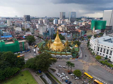 Sule Pagoda Aerial