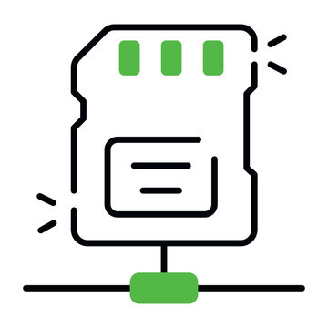 A memory storage multimedia card, icon of sd card