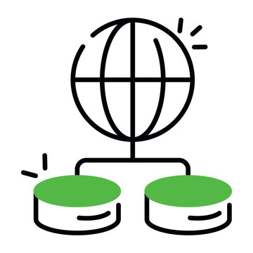 Creative design icon of global database 