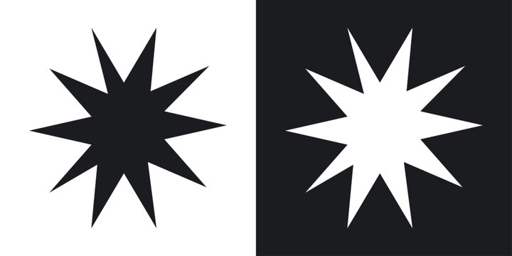 Explosion icons vectors in solid black and white style
