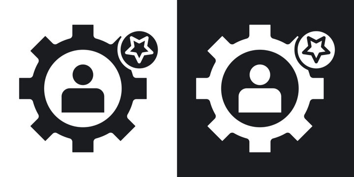 Expert icons vectors in solid black and white style