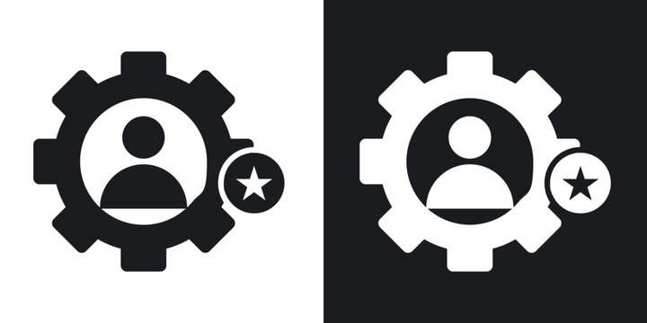 Expert icons vectors in solid black and white style