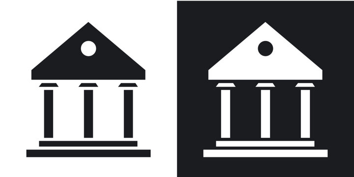 Federal agency icons vectors in solid black and white style