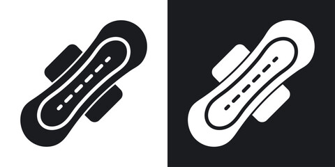 Hygienic pad icons vectors in solid black and white style © molla